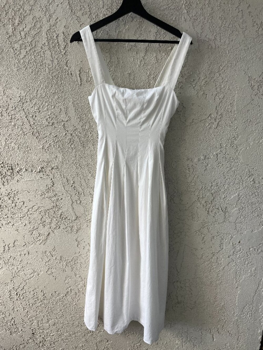 Reformation White Sleeveless Midi Dress Size 2 Organic Cotton Blend Little White